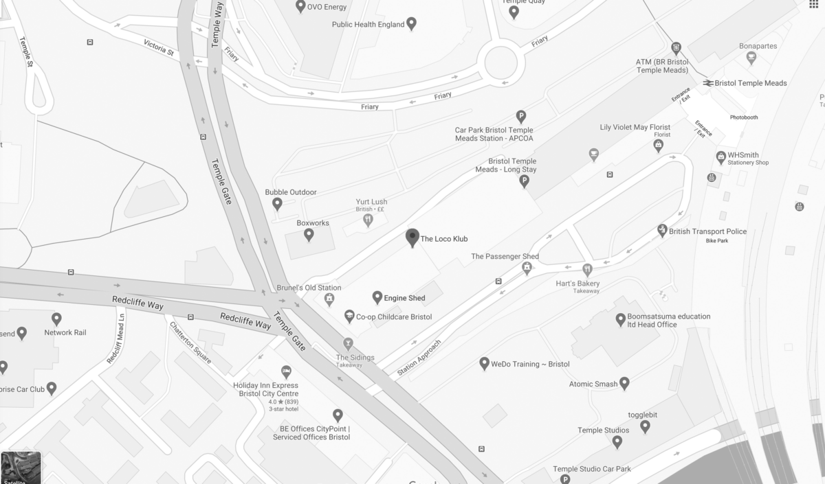 Map of Loco Klub and Temple Meads