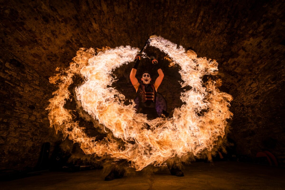Circus fire performer