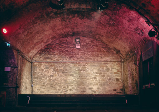 A head on photo of the stage in tunnel 4.